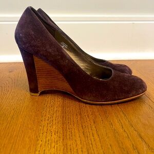 Donald J. Pliner Heather Espresso brown suede wooden wedge
